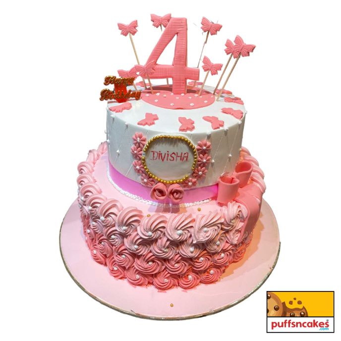 (778) Pink Girl Theme Cake